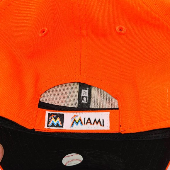 New Era Miami Marlins 9FORTY Adjustable Hat Orange MLB Baseball Cap Strapback - Picture 5 of 7